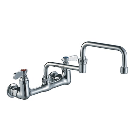Whitehaus Heavy Duty Wall Mount Utility Faucet W/ Dbl Jointed Retractable Swing WHFS9814-008DJ-C